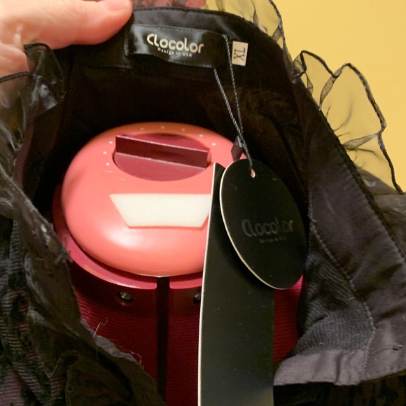 Clocolor Chic Black Ruffled Women's Blouse very Detailed with lace up back - Picture 11 of 16